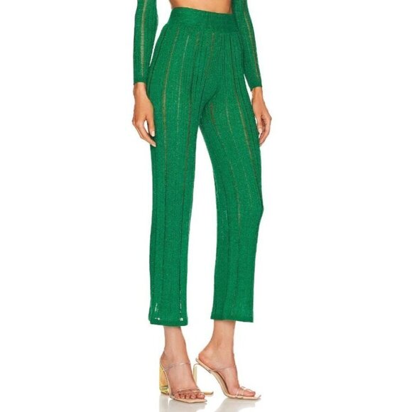 Cult Gaia Savannah Knit Pants in Vine Medium New Womens Knit Trousers - Picture 3 of 16
